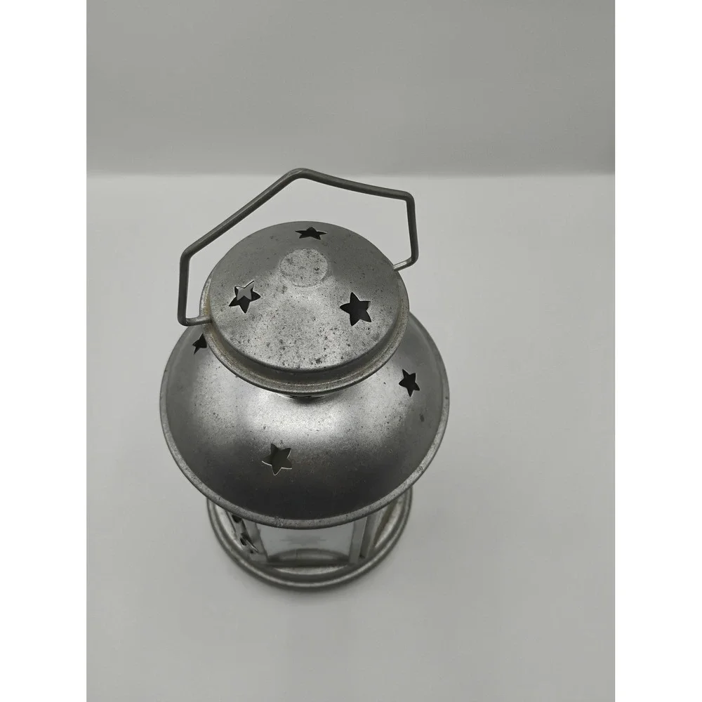 IKEA Rotera Candle Lantern Unisex Small Silver Good Star Cutout Galvanized Steel